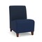 Lesro Siena Lounge Reception Armless Guest Chair, Walnut, RF Blueberry Back, MD Ink Seat SN1102 - alternate 1